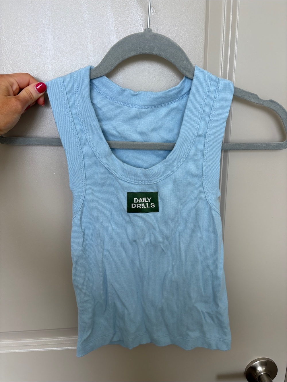 Daily Drills Logo Ribbed Tank- Powder